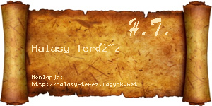 Halasy Teréz névjegykártya